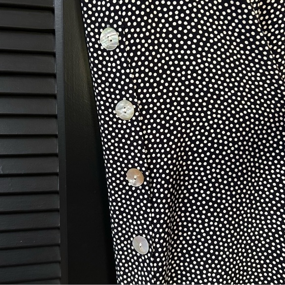 Vintage 90’s RomCom Style Long and Loose Black and White Polka Dot Dress, Size 6 - Picture 6 of 14